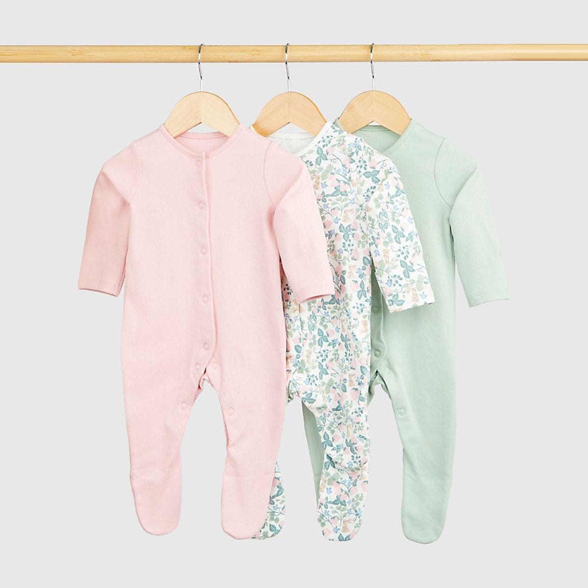 Newborn baby girl sleepsuits sales
